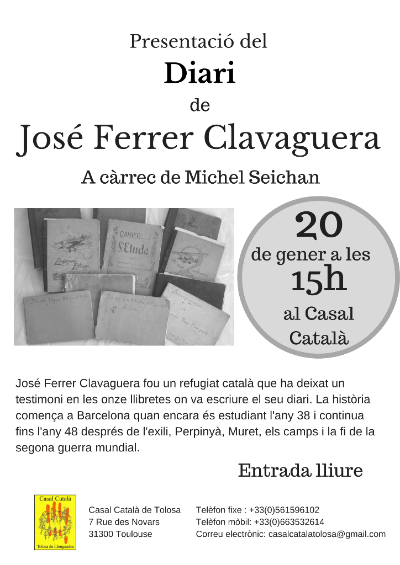 Presentació del diari de José Ferrer Clavaguera